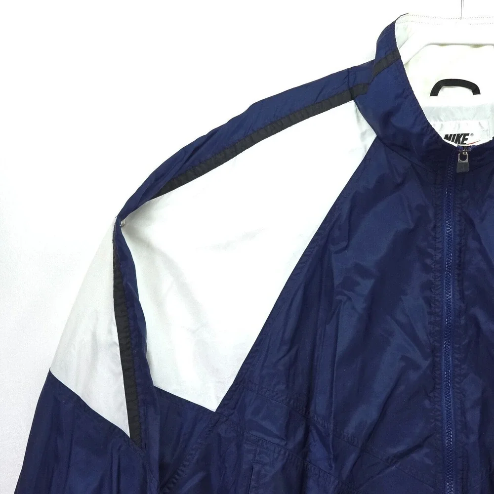 VTG Nike Track Jacket Men's XXL 2XL 90s Blue White Nylon Full‎ Zip Performance - Picture 11 of 16
